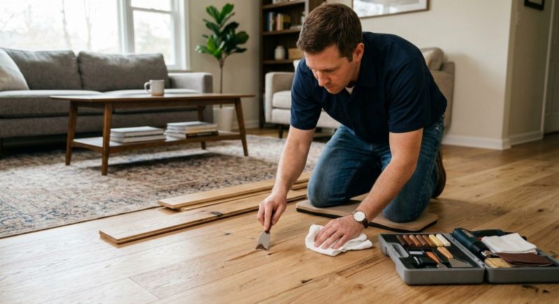 Our team working on Wood Floor Service projects in Kirkland, WA