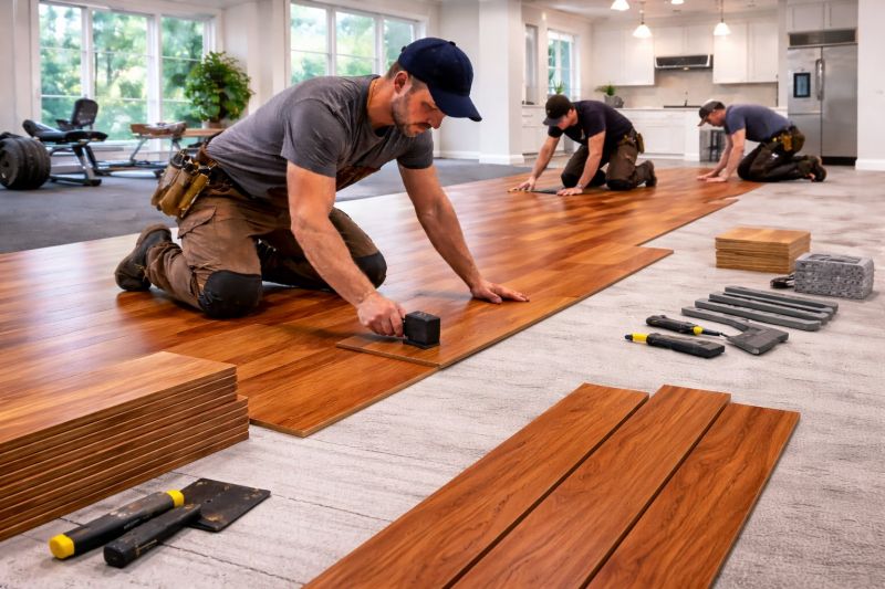 Cherry Floor Installation in Fall City, WA