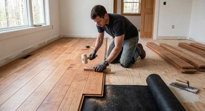 Cherry Floor Installation in Fall City, WA