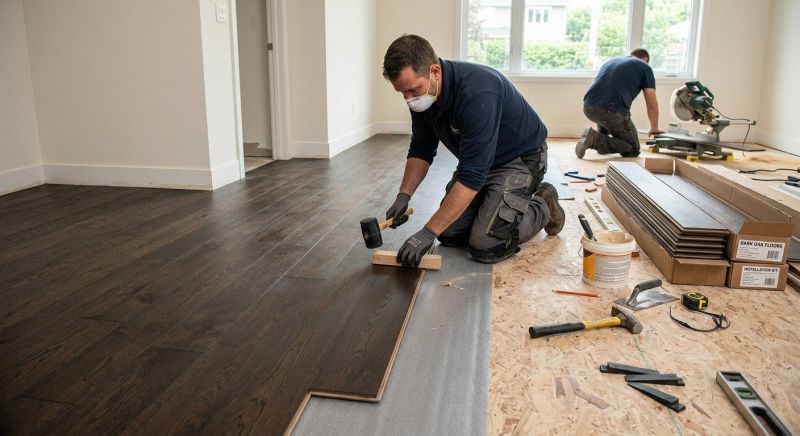 Dark Wood Floor Installation in Kirkland, WA