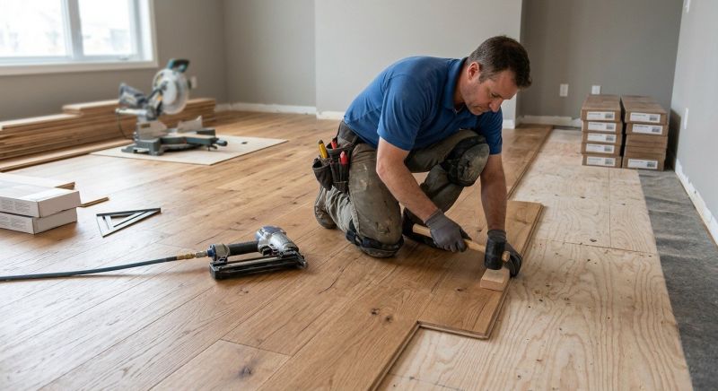 Dark Wood Floor Installation in Kirkland, WA